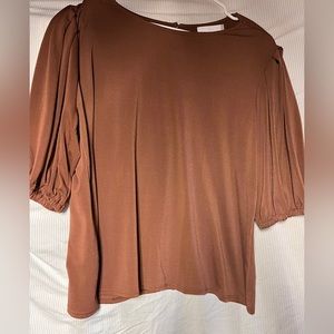 Nordstrom Rack Brown Bubble Sleeve Blouse / Women’s 1X